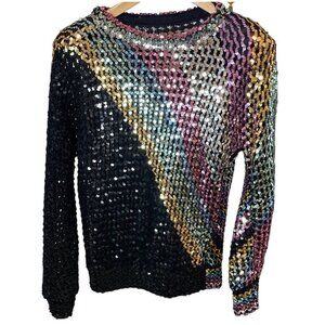 Elegant Multicolor Sequin Women's Sweatshirt